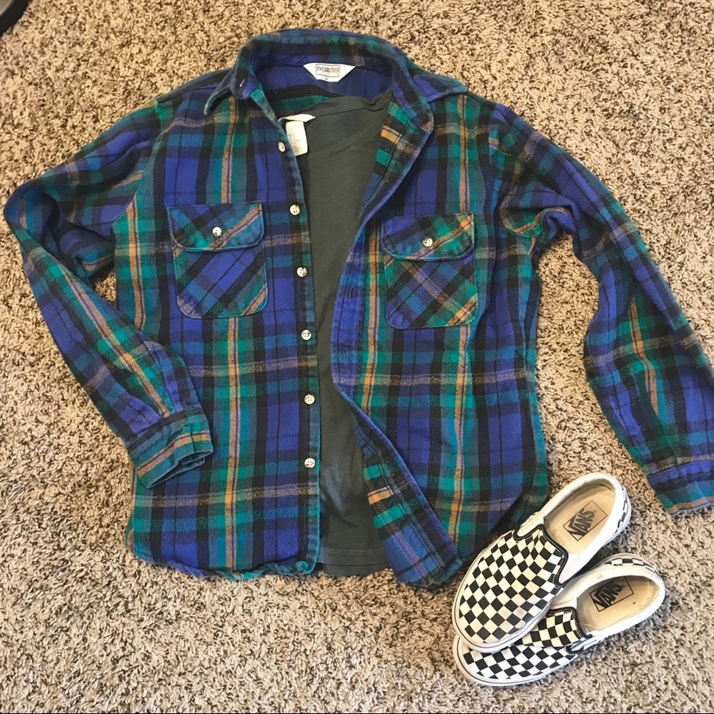 Vintage Men’s Women’s Unisex Heavy Plaid Flannel